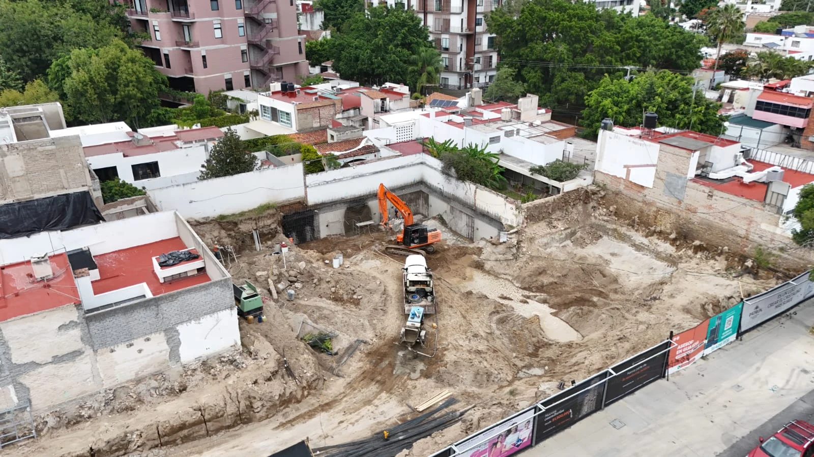 Vista aérea de una excavación actual de MG