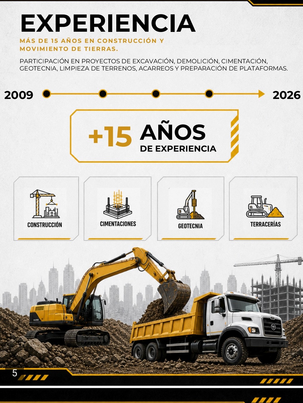 Información corporativa MG Excavaciones y Demoliciones