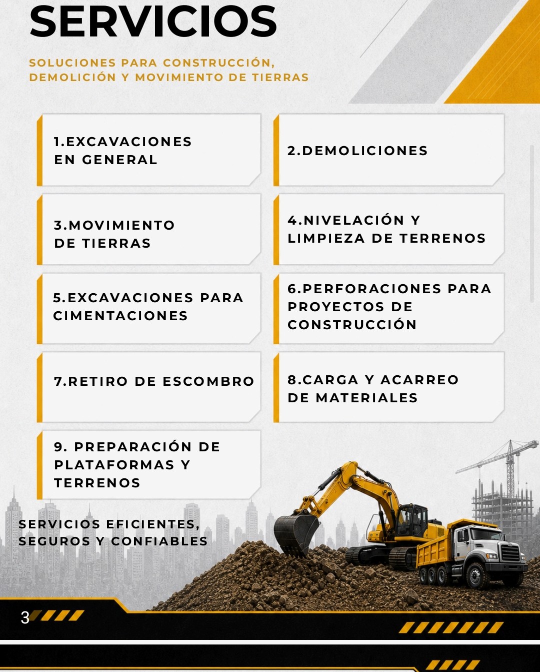 Información corporativa MG Excavaciones y Demoliciones