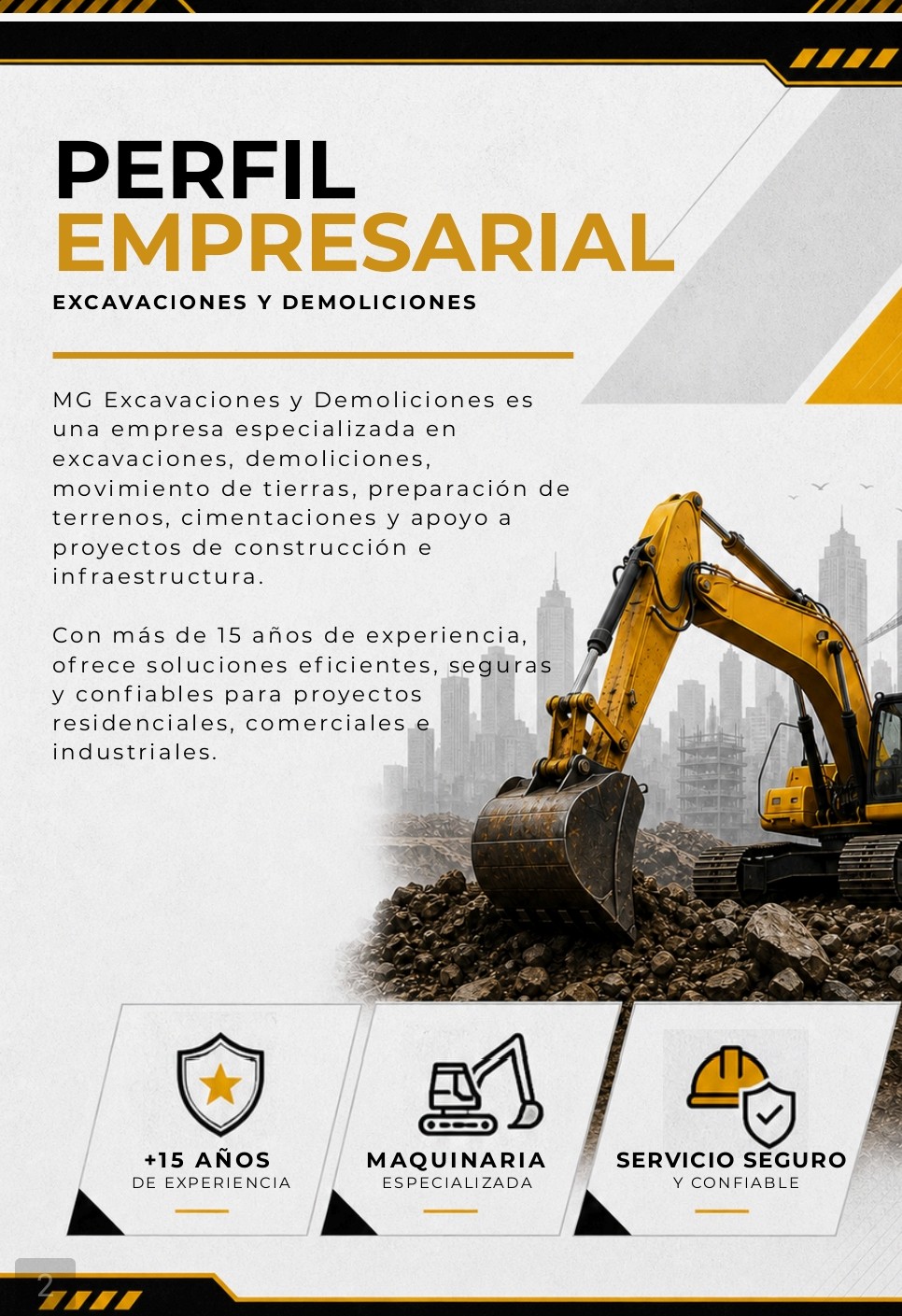 Excavadora MG trabajando en obra