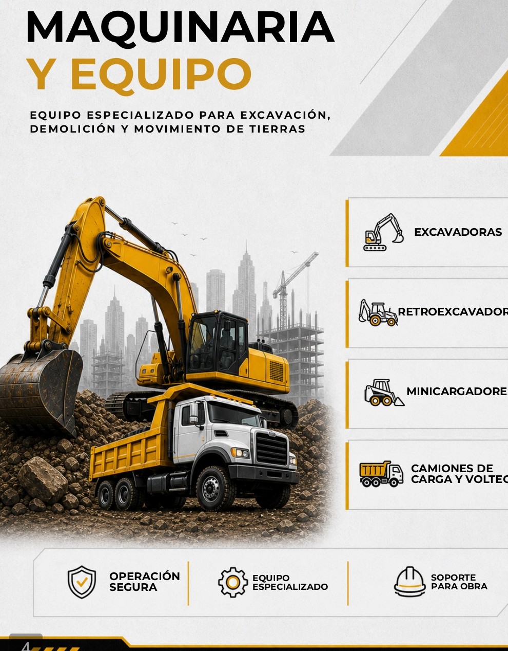 Trabajo de excavación profunda MG